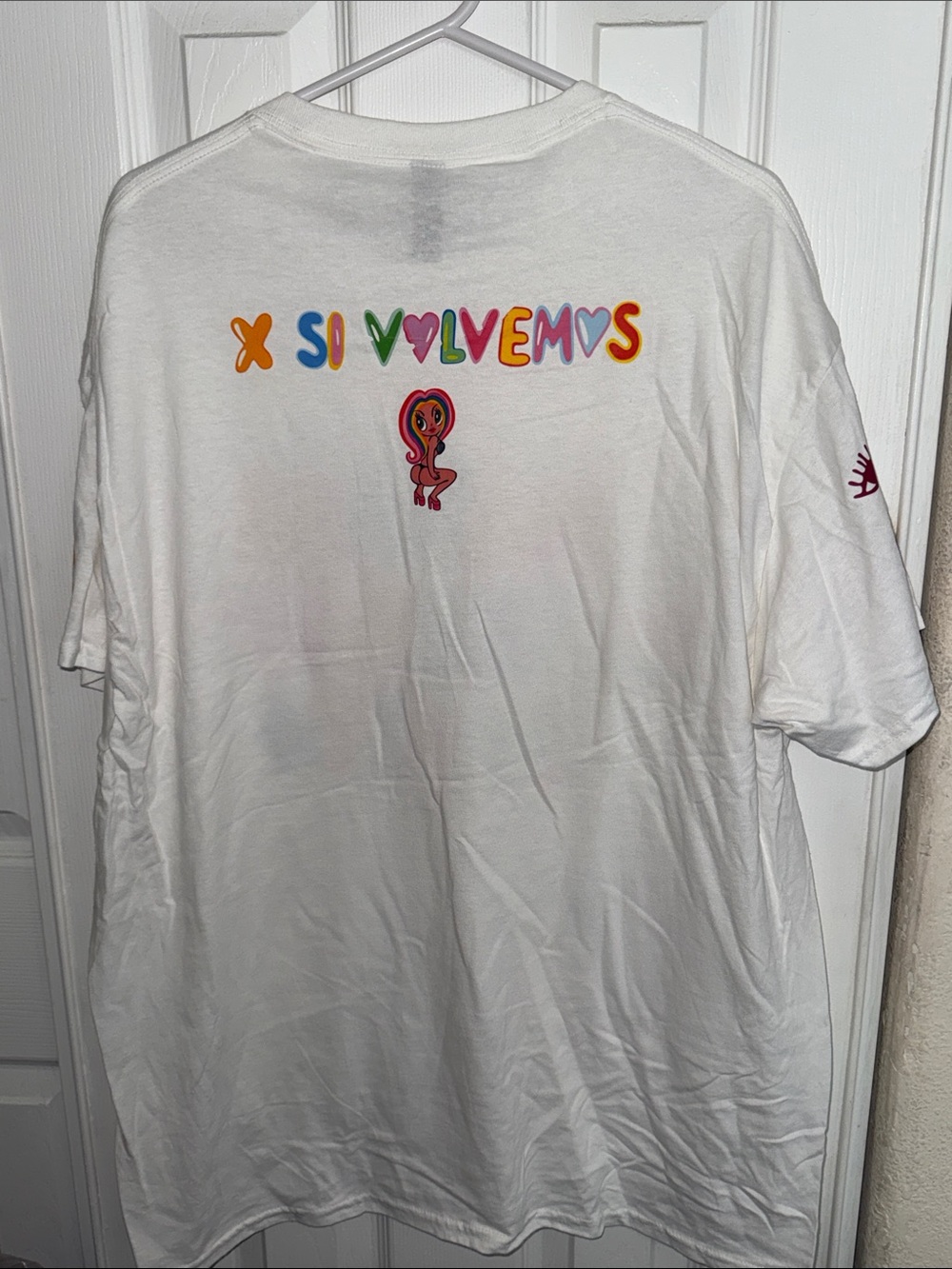 Gildan White Short-Sleeve Tee with Multicolor "Mañana Será Bonito" Print - Picture 7 of 8